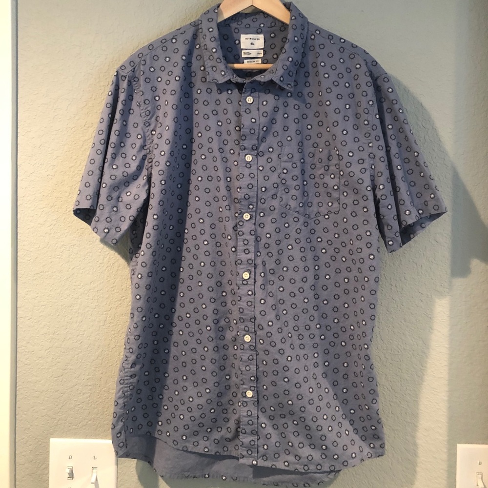 Quiksilver Short Sleeve Button Down - Light Blue